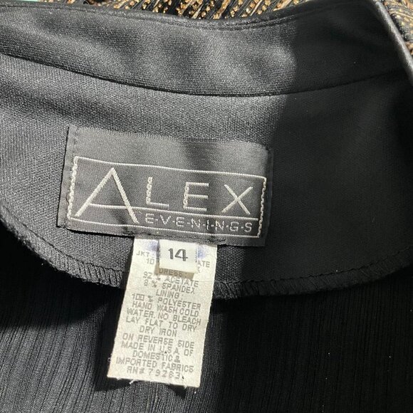 Alex Evenings 14  Top Blouse  Zip Up Blazer Sparkly Glitter Evening Holidays - Picture 5 of 6